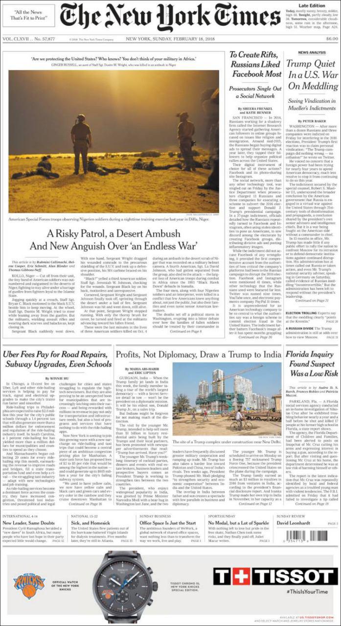 مرور تیترهای مهم صفحه اول روزنامه های دنیا