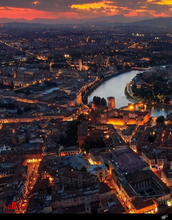 تصاویر هوایی از شهر ورونا در ایتالیا