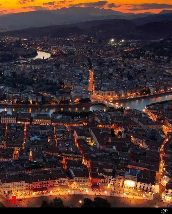 تصاویر هوایی از شهر ورونا در ایتالیا