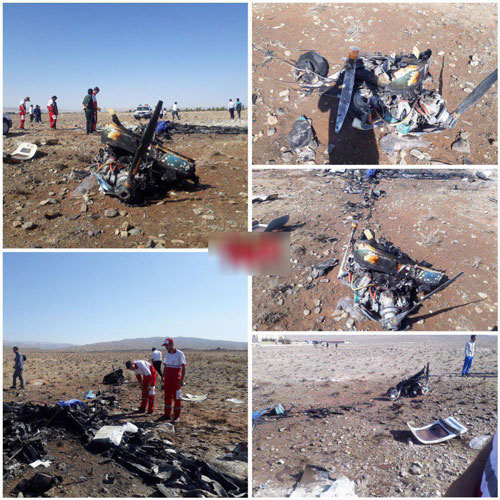 تصاویری از سقوط هواپیمای تفریحی در سمنان