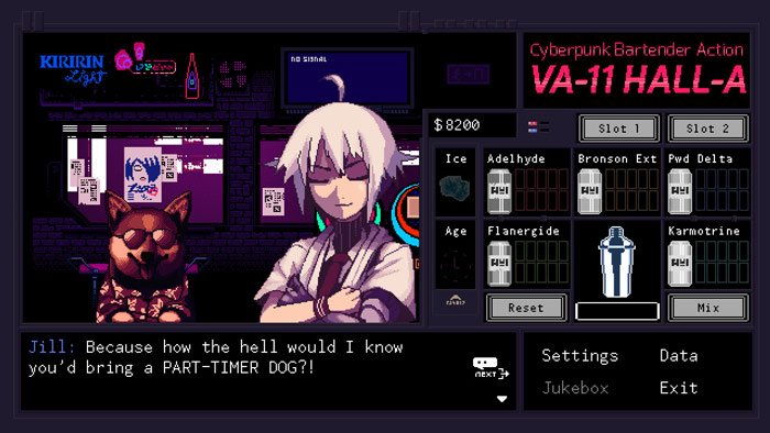 بازی VA-11 Hall-A: A Cyberpunk Bartending Simulator