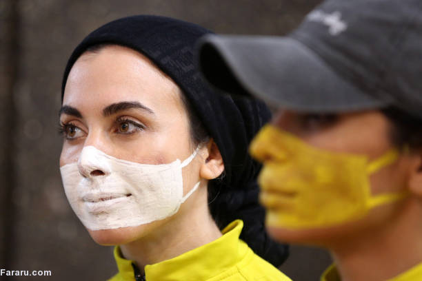 ابتکار عجیب زنان بدنساز در تهران؛ نقاشی به جای ماسک + عکس