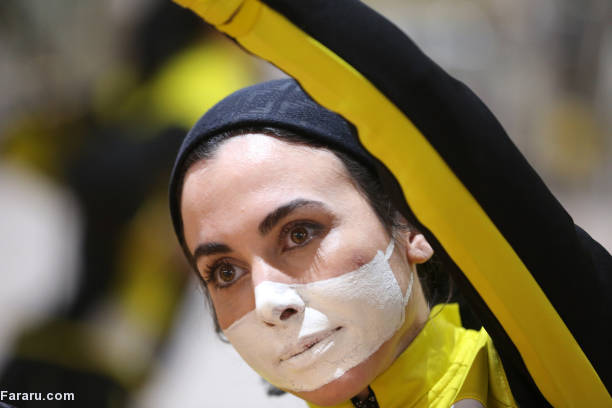 ابتکار عجیب زنان بدنساز در تهران؛ نقاشی به جای ماسک + عکس