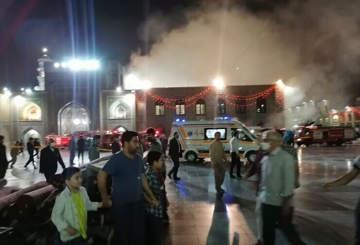 آتش‌سوزی در حرم مطهر امام رضا (ع) + فیلم