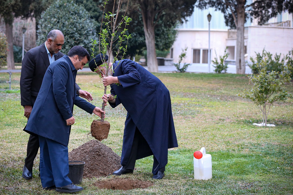 کاشت نهال توسط رئیس جمهور در مراسم روز درختکاری