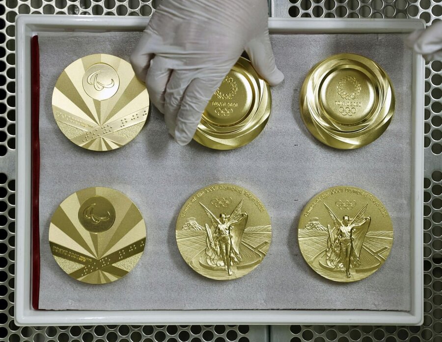 اوزاکا/ ژاپن
نمایش مدال‌های طلای ساخته شده برای المپیک و پاراالمپیک ۲۰۲۰
