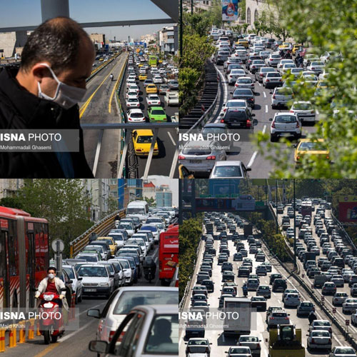 تصاویری از ترافیک سنگین در خیابان‌های تهران