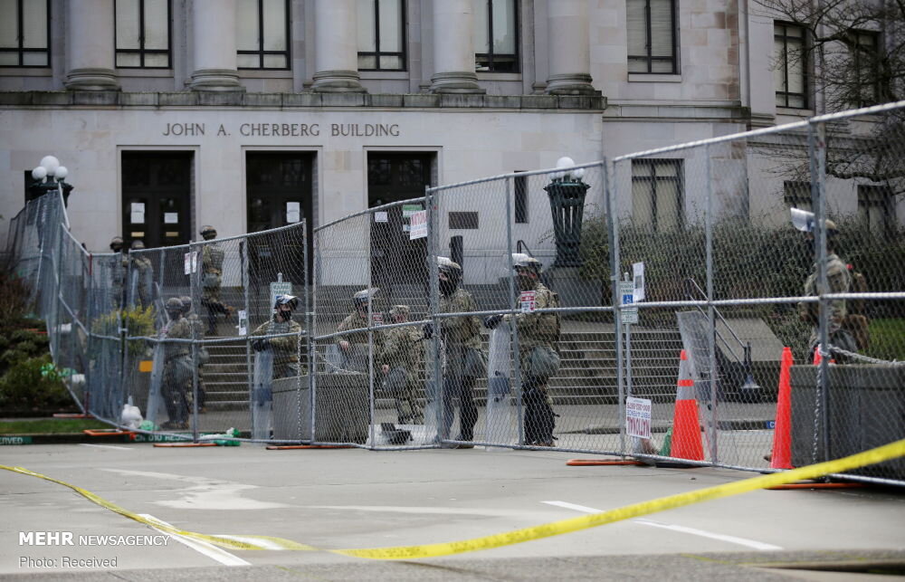 تصاویر: اقدامات امنیتی برای حفاظت از ساختمان کنگره آمریکا