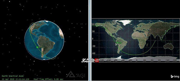 تصویری از حرکت ماهواره نور در فضا