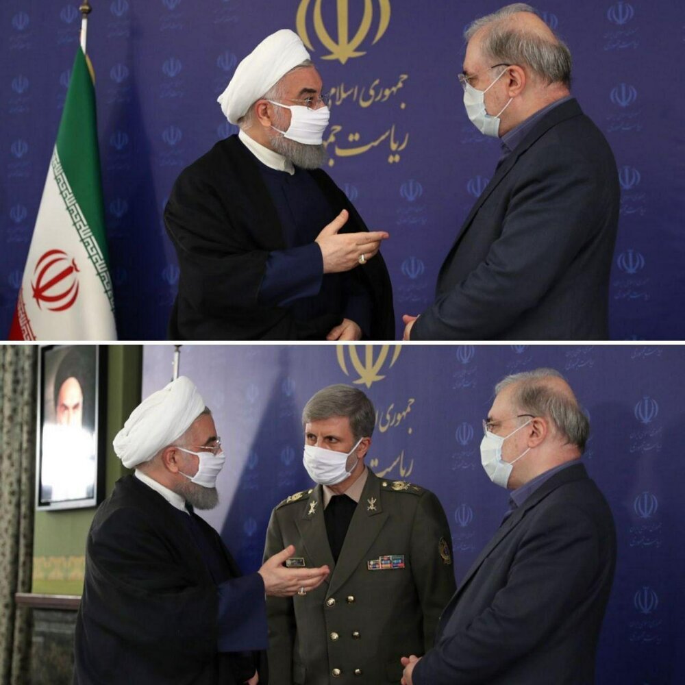 روحانی هم بالاخره ماسک زد + عکس