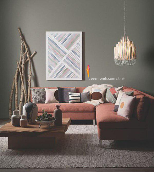 ست کردن کاغذ دیواری گلبهی با مبل و فرش مناسب - عکس شماره 7