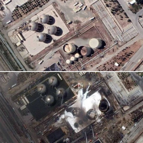 تصاویر ماهواره‌ای از پالایشگاه تهران قبل و بعد از حادثه آتش سوزی را مشاهده کنید