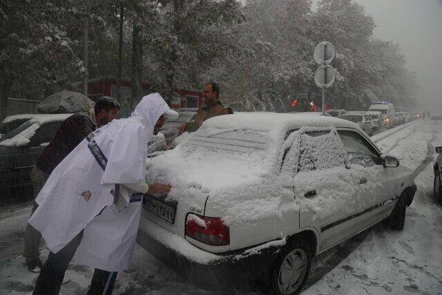 «بارش سنگین برف» در راه تهران