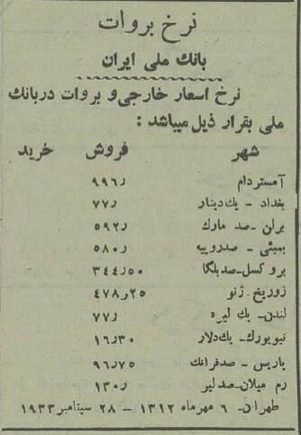 قیمت عجیب دلار در ایران/ برابری ارزها با ریال در ۹۰ سال پیش را ببینید